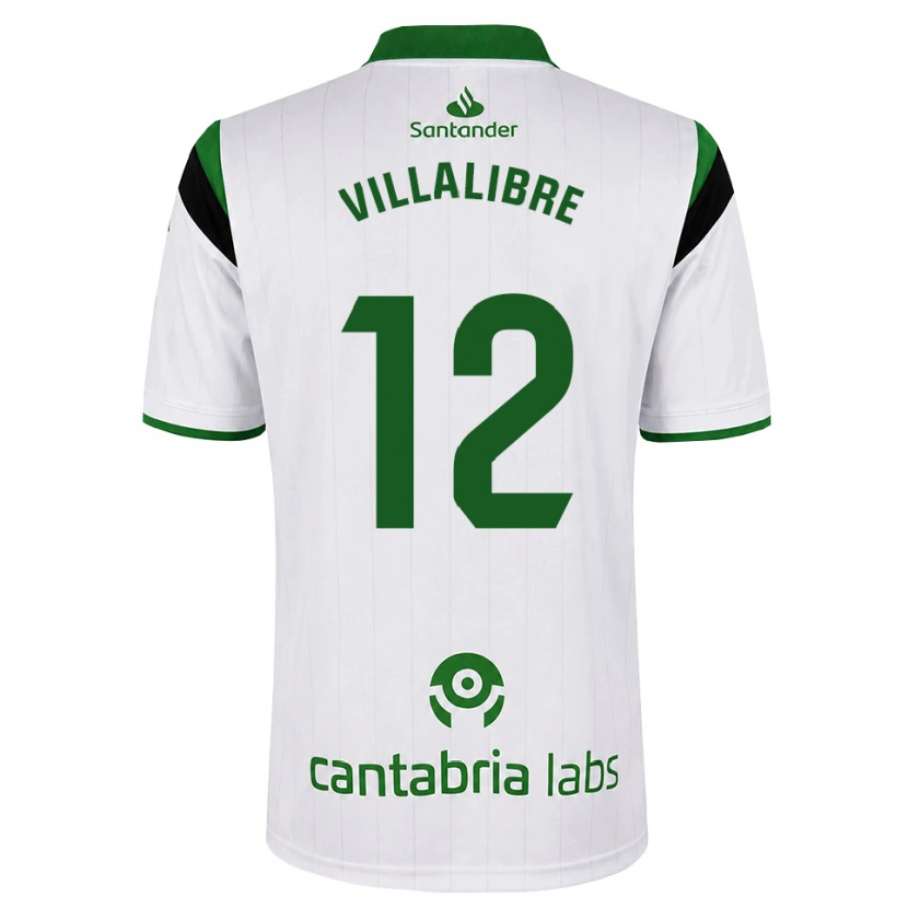 Danxen Enfant Maillot Asier Villalibre #12 Blanc Vert Noir Tenues Domicile 2026/27 T-Shirt