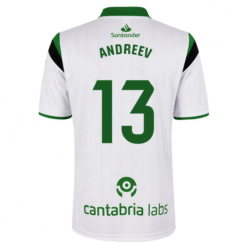 Danxen Enfant Maillot Plamen Andreev #13 Blanc Vert Noir Tenues Domicile 2026/27 T-Shirt