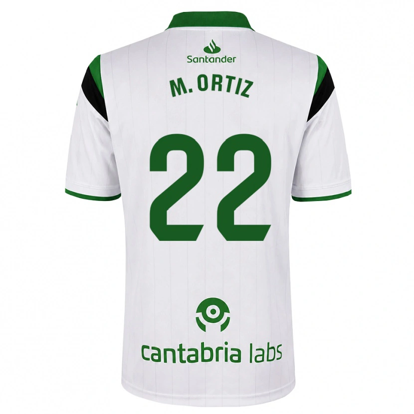 Danxen Enfant Maillot María Ortiz Heras #22 Blanc Vert Noir Tenues Domicile 2026/27 T-Shirt