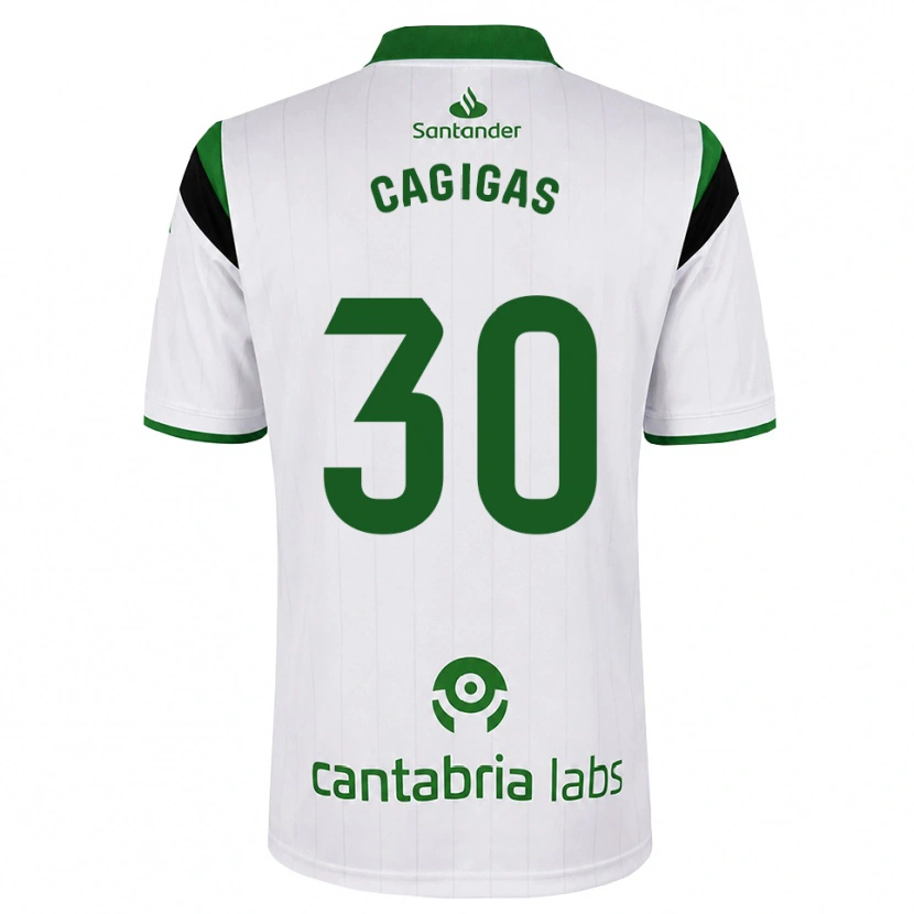 Danxen Enfant Maillot Iván Cagigas #30 Blanc Vert Noir Tenues Domicile 2026/27 T-Shirt