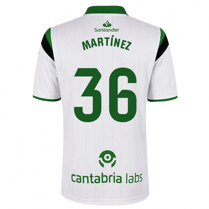 Danxen Enfant Maillot Sergio Martínez #36 Blanc Vert Noir Tenues Domicile 2026/27 T-Shirt