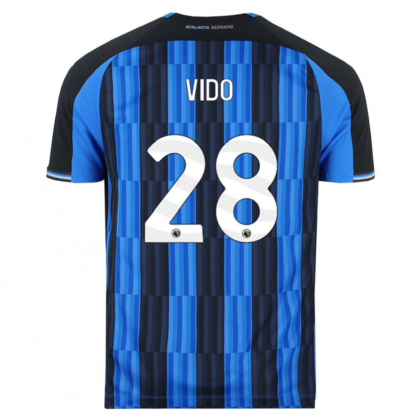 Danxen Enfant Maillot Luca Vido #28 Bleu Noir Rouge Tenues Domicile 2026/27 T-Shirt