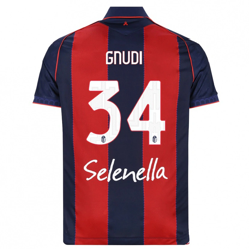 Danxen Enfant Maillot Riccardo Gnudi #34 Bleu Roi Rouge Blanc Tenues Domicile 2026/27 T-Shirt