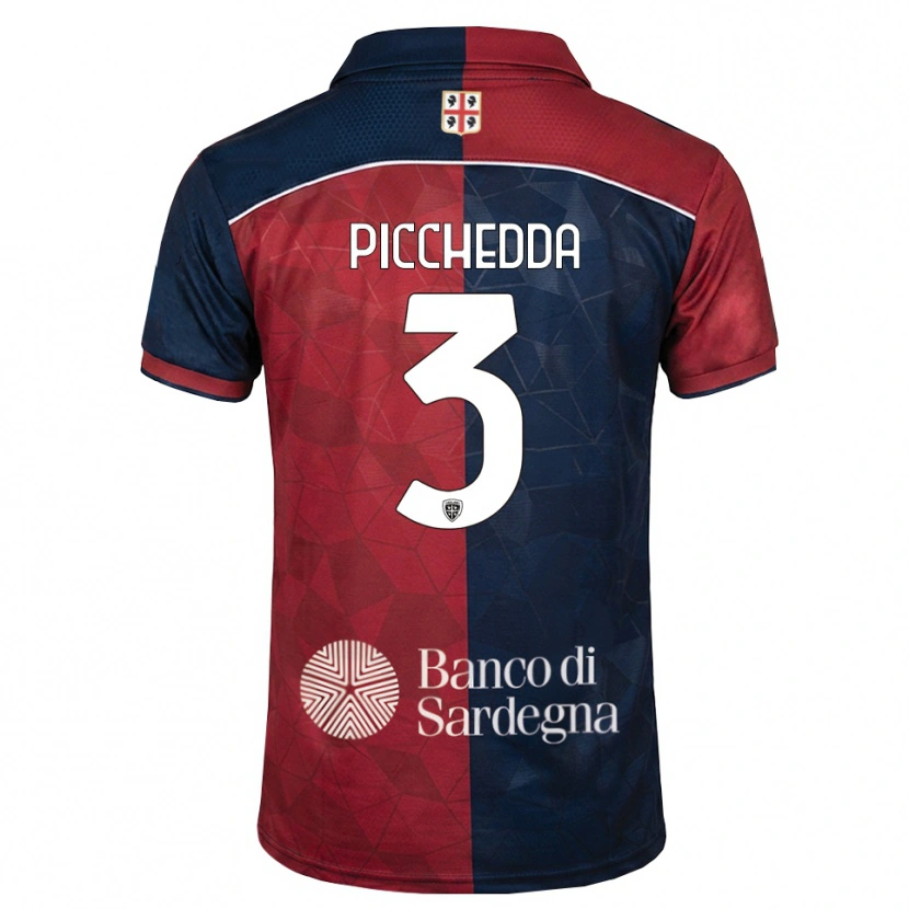 Danxen Enfant Maillot Marco Picchedda #3 Bourgogne Bleu Roi Tenues Domicile 2026/27 T-Shirt