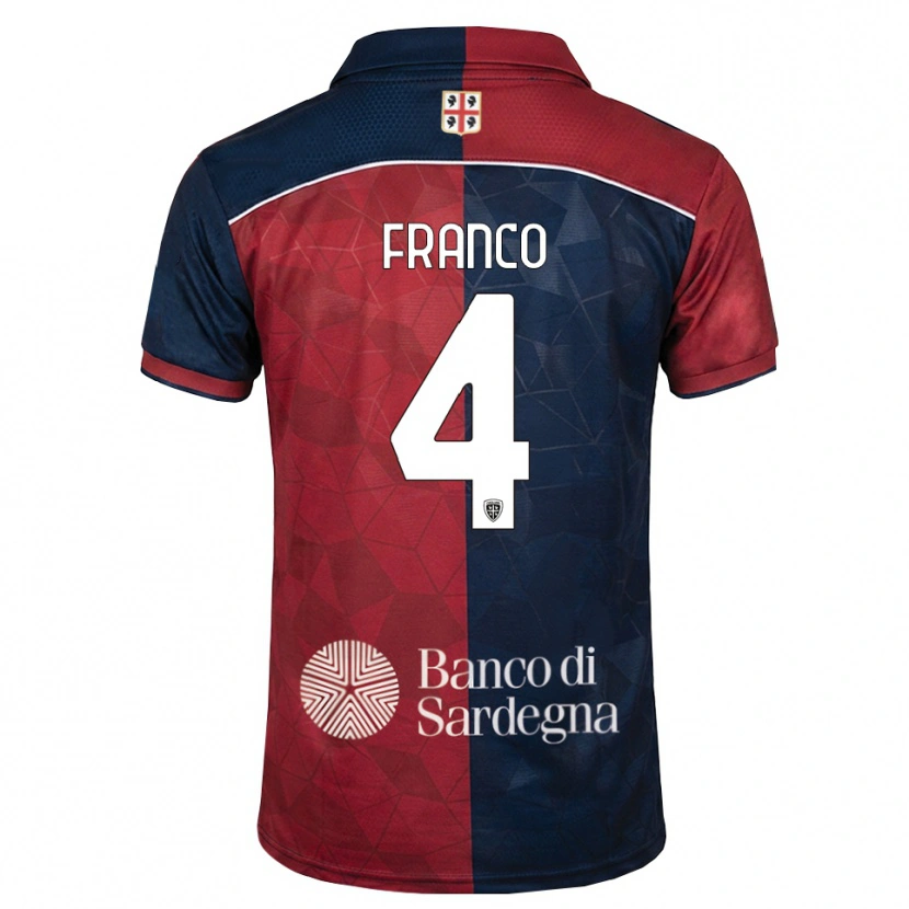 Danxen Enfant Maillot Christian Franco #4 Bourgogne Bleu Roi Tenues Domicile 2026/27 T-Shirt