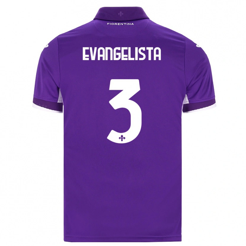 Danxen Enfant Maillot Carlo Evangelista #3 Violet Blanc Rose Tenues Domicile 2026/27 T-Shirt