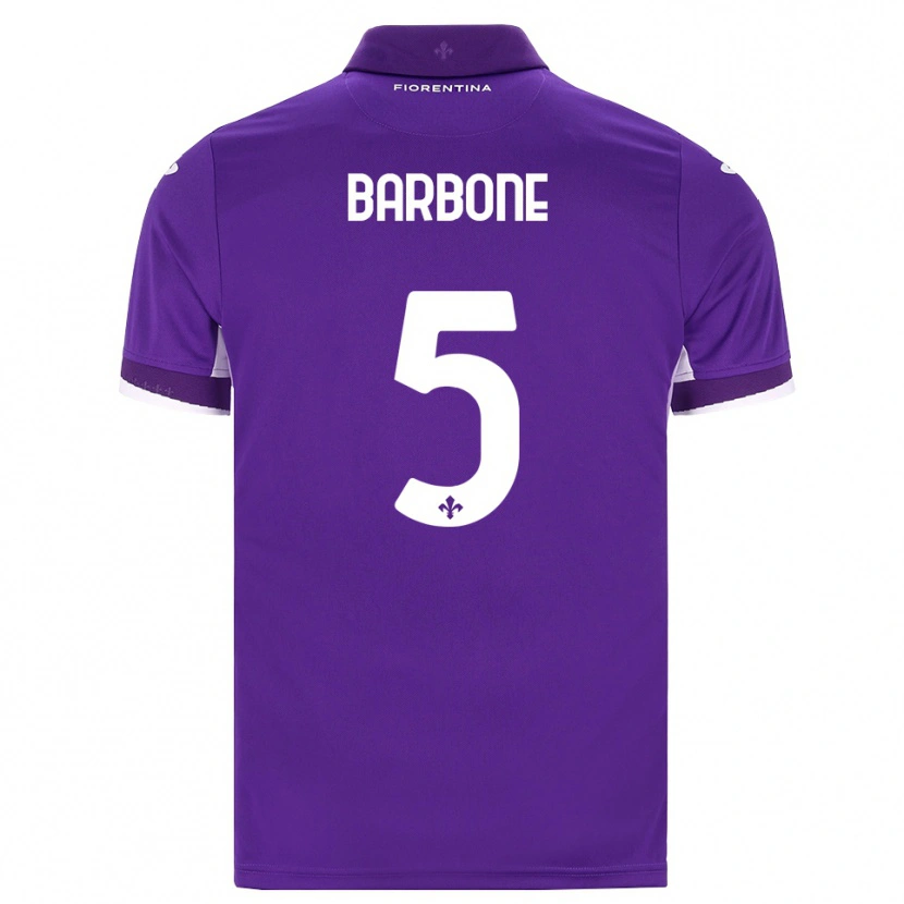 Danxen Enfant Maillot Mattia Barbone #5 Violet Blanc Rose Tenues Domicile 2026/27 T-Shirt
