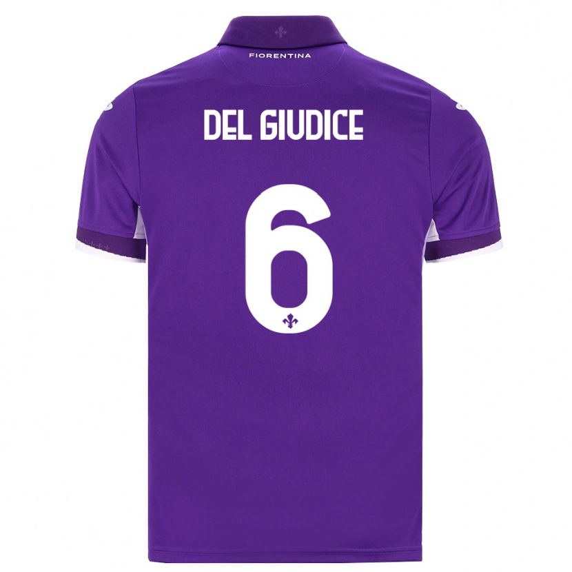 Danxen Enfant Maillot Nicolas Del Giudice #6 Violet Blanc Rose Tenues Domicile 2026/27 T-Shirt