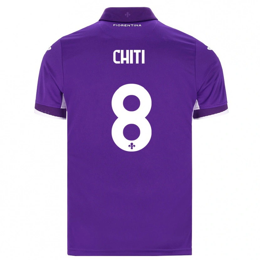 Danxen Enfant Maillot Alessio Chiti #8 Violet Blanc Rose Tenues Domicile 2026/27 T-Shirt