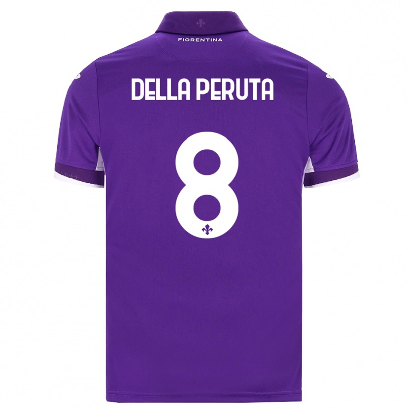 Danxen Enfant Maillot Victoria Della Peruta #8 Violet Blanc Rose Tenues Domicile 2026/27 T-Shirt
