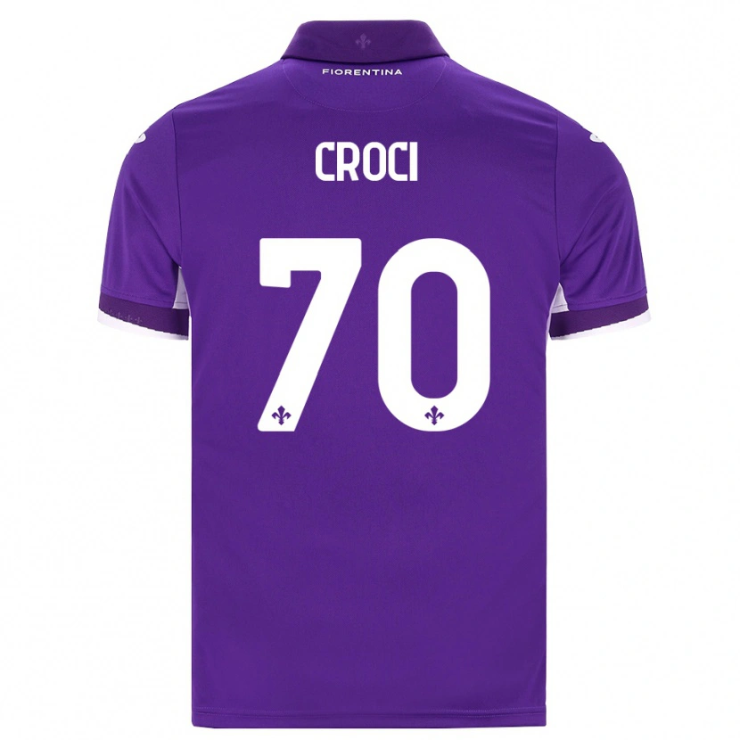 Danxen Enfant Maillot Federico Croci #70 Violet Blanc Rose Tenues Domicile 2026/27 T-Shirt