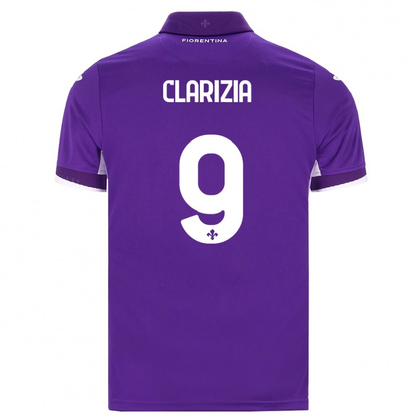 Danxen Enfant Maillot Leonardo Clarizia #9 Violet Blanc Rose Tenues Domicile 2026/27 T-Shirt