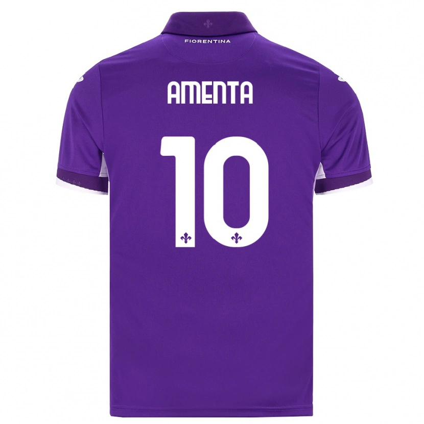 Danxen Enfant Maillot Francesco Amenta #10 Violet Blanc Rose Tenues Domicile 2026/27 T-Shirt