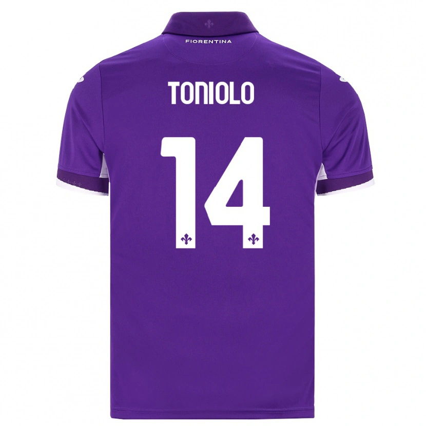 Danxen Enfant Maillot Martina Toniolo #14 Violet Blanc Rose Tenues Domicile 2026/27 T-Shirt