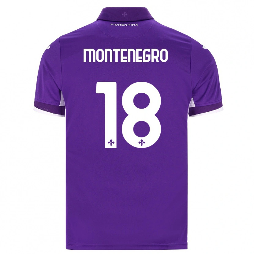 Danxen Enfant Maillot Luca Montenegro #18 Violet Blanc Rose Tenues Domicile 2026/27 T-Shirt