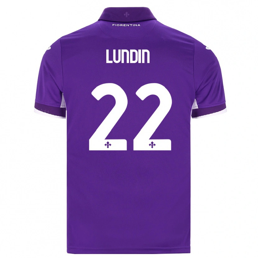 Danxen Enfant Maillot Karin Lundin #22 Violet Blanc Rose Tenues Domicile 2026/27 T-Shirt