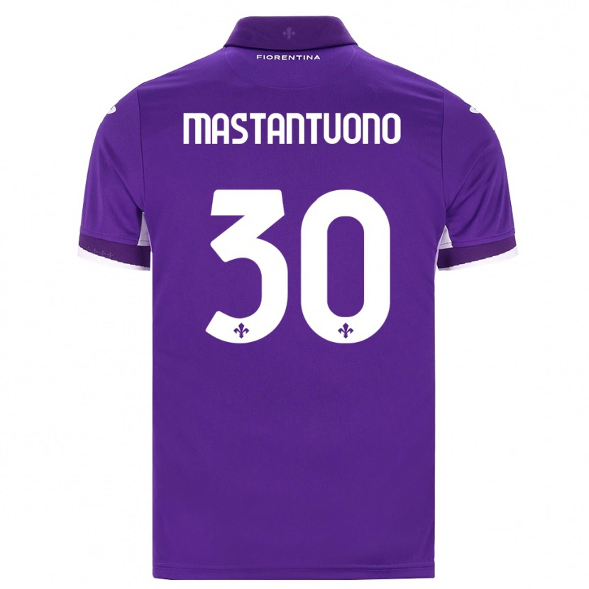 Danxen Enfant Maillot Franco Mastantuono #30 Violet Blanc Rose Tenues Domicile 2026/27 T-Shirt