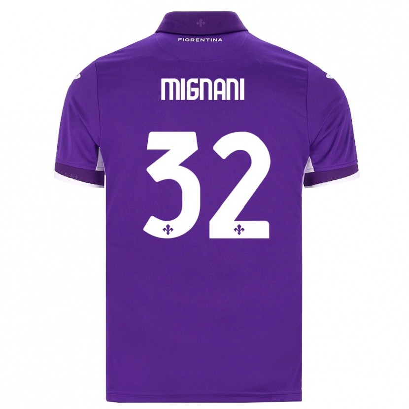 Danxen Enfant Maillot Carlo Mignani #32 Violet Blanc Rose Tenues Domicile 2026/27 T-Shirt
