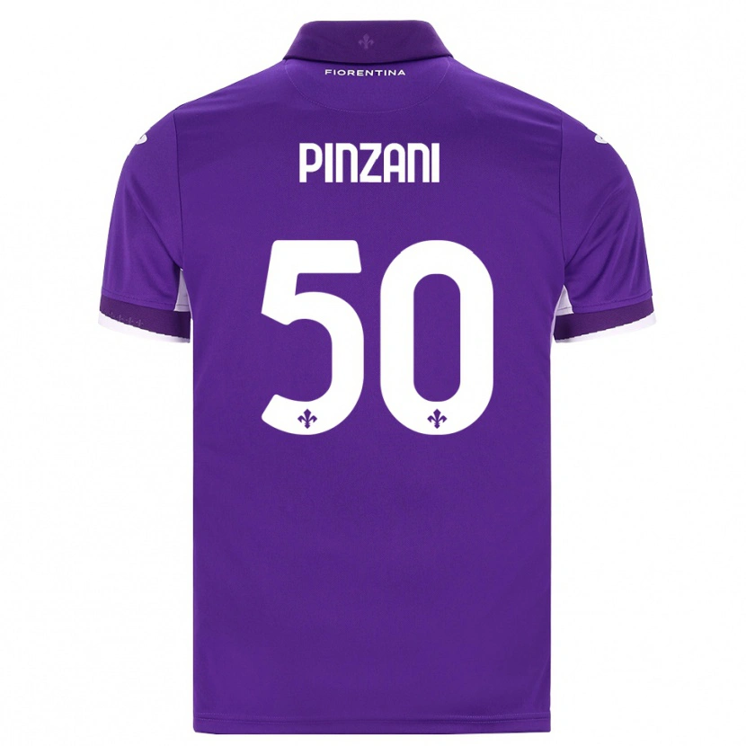 Danxen Enfant Maillot Lorenzo Pinzani #50 Violet Blanc Rose Tenues Domicile 2026/27 T-Shirt