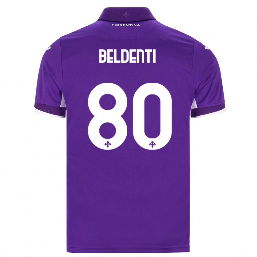 Danxen Enfant Maillot Dennis Beldenti #80 Violet Blanc Rose Tenues Domicile 2026/27 T-Shirt
