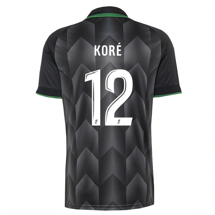 Danxen Enfant Maillot Mathis Koré #12 Blanc Noir Vert Tenues Extérieur 2026/27 T-Shirt
