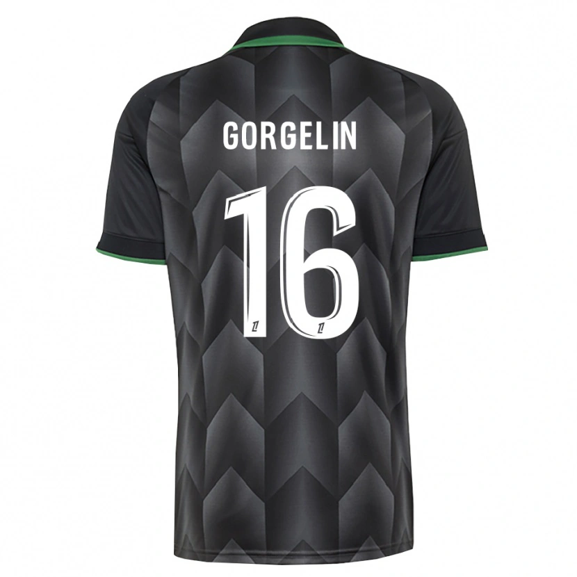 Danxen Enfant Maillot Mathieu Gorgelin #16 Blanc Noir Vert Tenues Extérieur 2026/27 T-Shirt