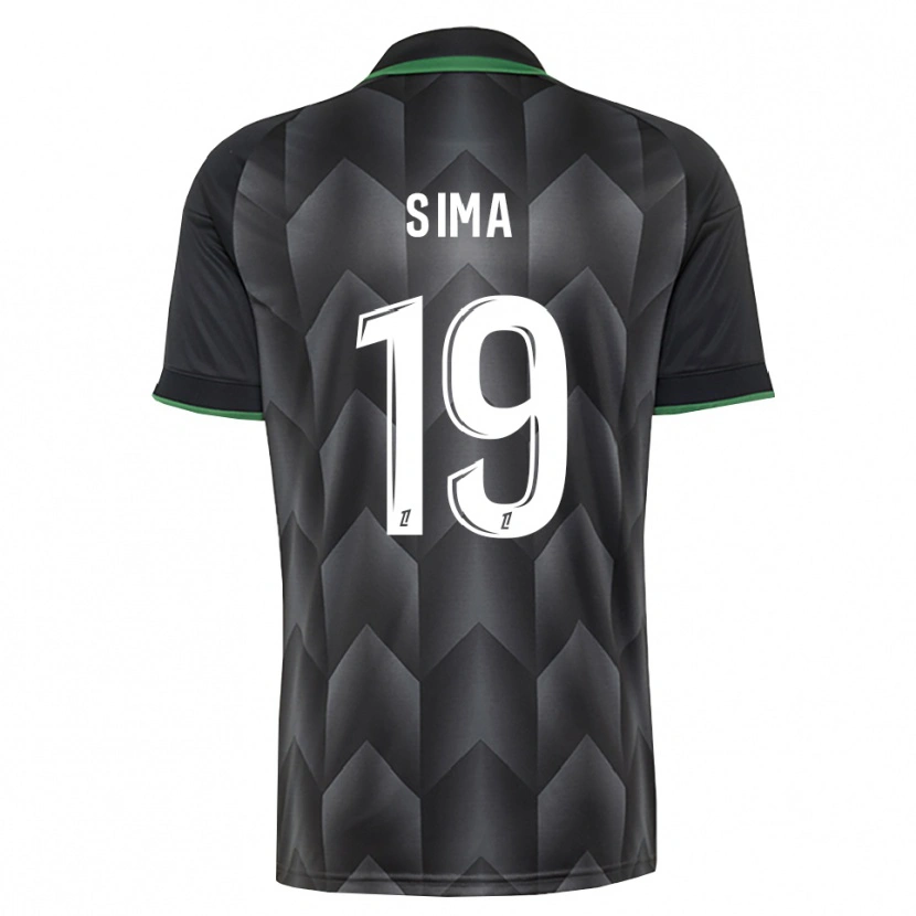 Danxen Enfant Maillot Abdallah Sima #19 Blanc Noir Vert Tenues Extérieur 2026/27 T-Shirt