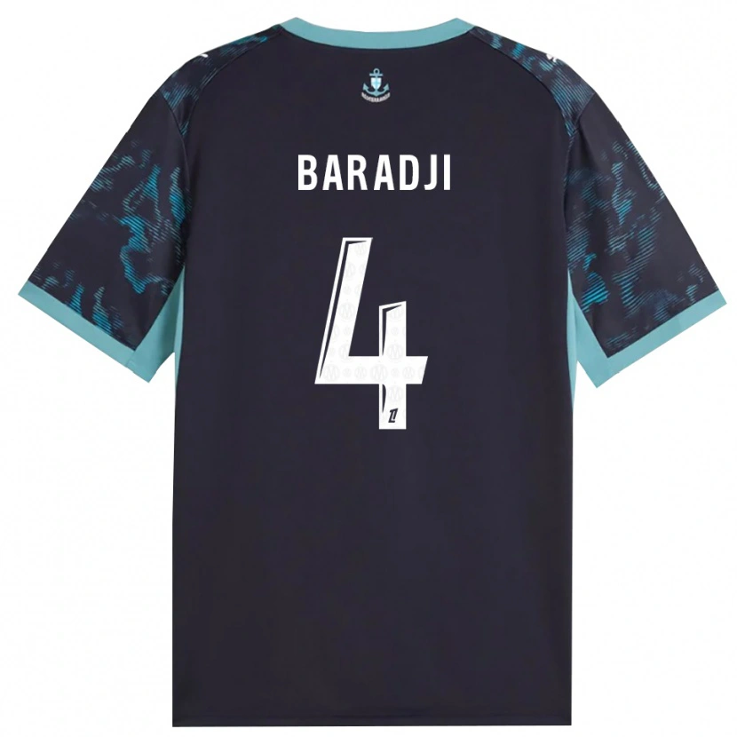 Danxen Enfant Maillot Mohamed Baradji #4 Turquoise Pâle Blanc Noir Tenues Extérieur 2026/27 T-Shirt