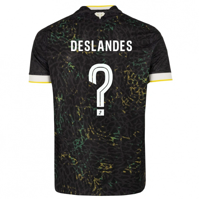 Danxen Enfant Maillot Louness Deslandes #0 Noir Blanc Jaune Tenues Extérieur 2026/27 T-Shirt