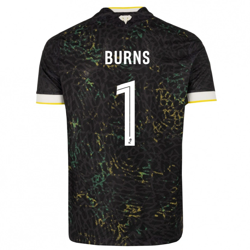 Danxen Enfant Maillot Emily Burns #1 Noir Blanc Jaune Tenues Extérieur 2026/27 T-Shirt
