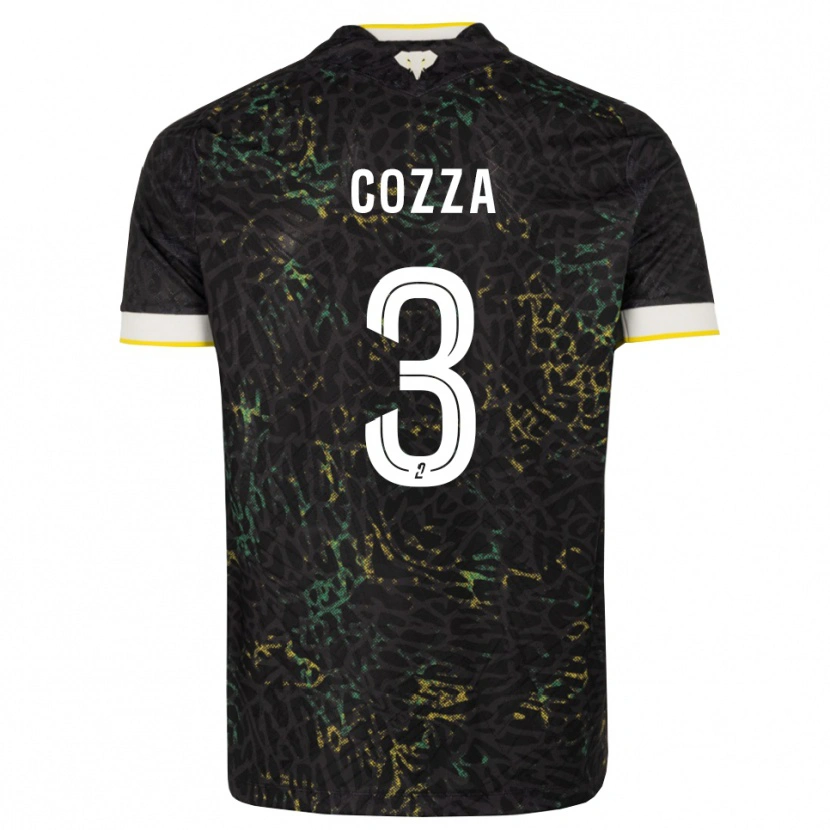 Danxen Enfant Maillot Nicolas Cozza #3 Noir Blanc Jaune Tenues Extérieur 2026/27 T-Shirt