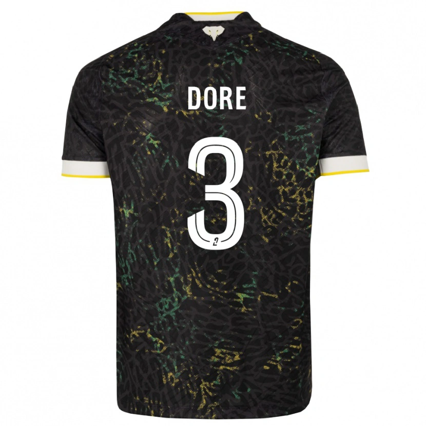Danxen Enfant Maillot Louis Dore #3 Noir Blanc Jaune Tenues Extérieur 2026/27 T-Shirt