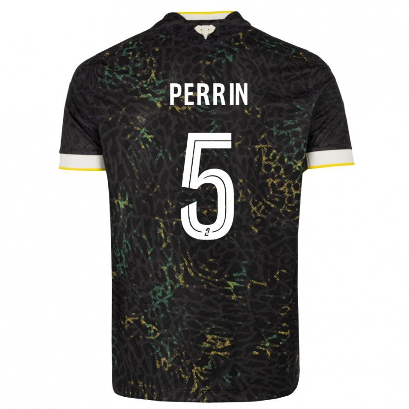 Danxen Enfant Maillot Lucas Perrin #5 Noir Blanc Jaune Tenues Extérieur 2026/27 T-Shirt