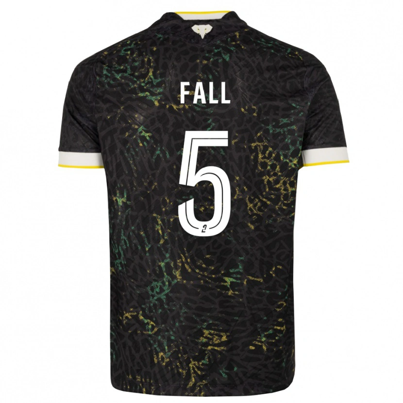 Danxen Enfant Maillot Babacar Fall #5 Noir Blanc Jaune Tenues Extérieur 2026/27 T-Shirt