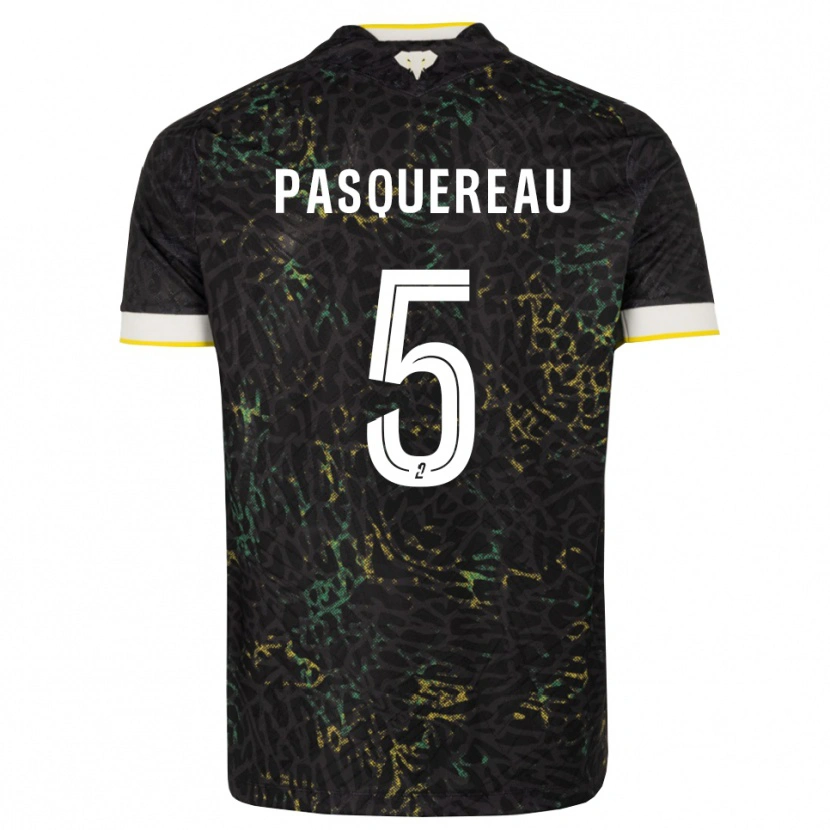 Danxen Enfant Maillot Julie Pasquereau #5 Noir Blanc Jaune Tenues Extérieur 2026/27 T-Shirt