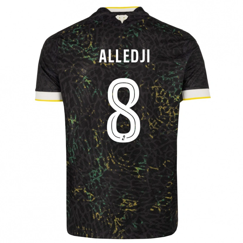 Danxen Enfant Maillot Ezekiel Alledji #8 Noir Blanc Jaune Tenues Extérieur 2026/27 T-Shirt