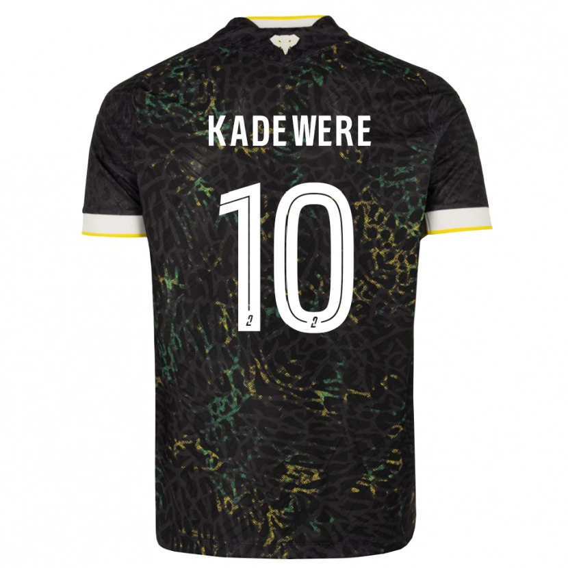 Danxen Enfant Maillot Tino Kadewere #10 Noir Blanc Jaune Tenues Extérieur 2026/27 T-Shirt