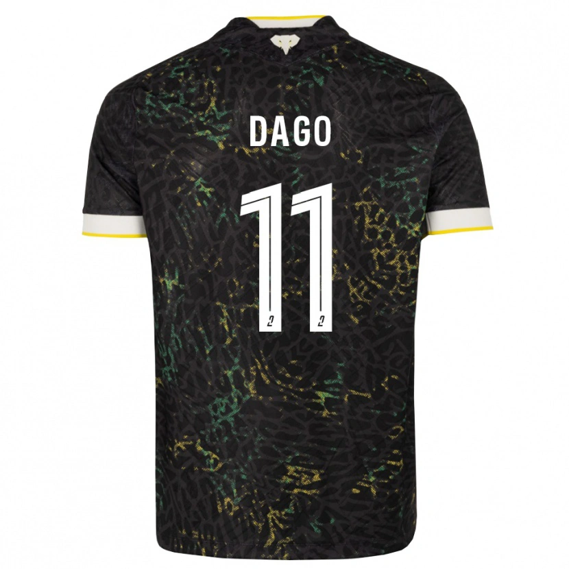 Danxen Enfant Maillot Joshua Dago #11 Noir Blanc Jaune Tenues Extérieur 2026/27 T-Shirt