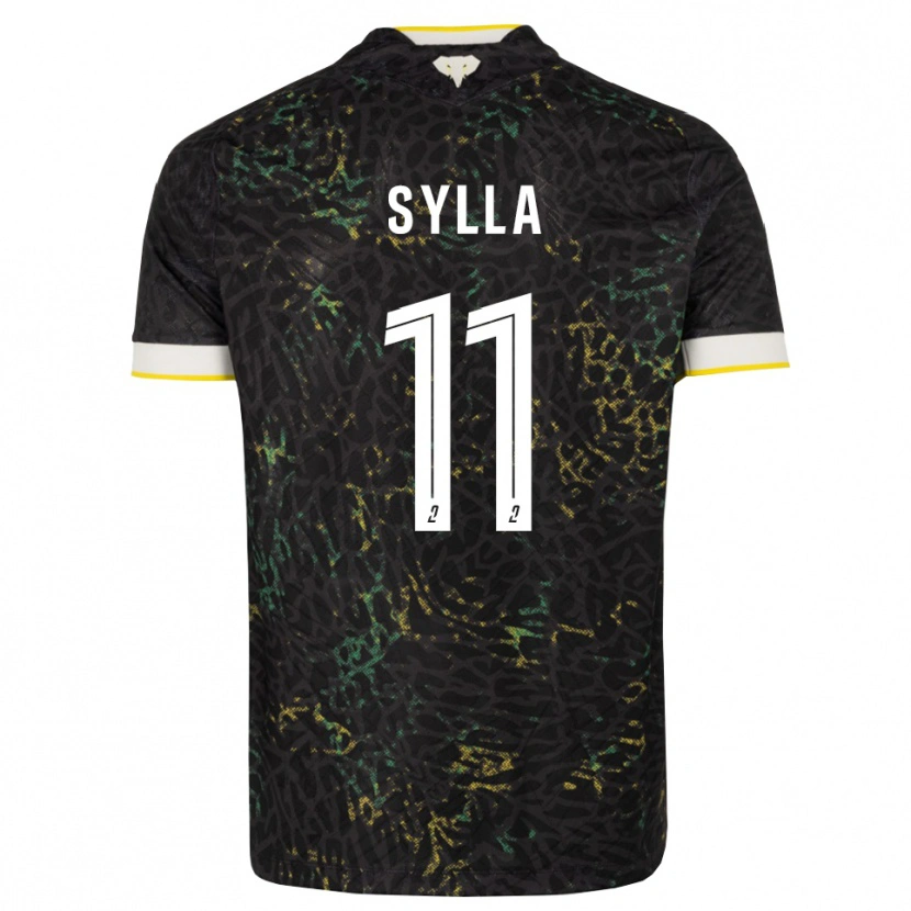 Danxen Enfant Maillot Karamoko Sylla #11 Noir Blanc Jaune Tenues Extérieur 2026/27 T-Shirt