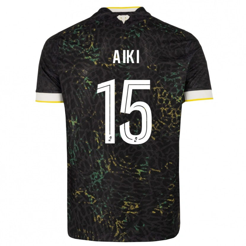 Danxen Enfant Maillot Amed Aiki #15 Noir Blanc Jaune Tenues Extérieur 2026/27 T-Shirt