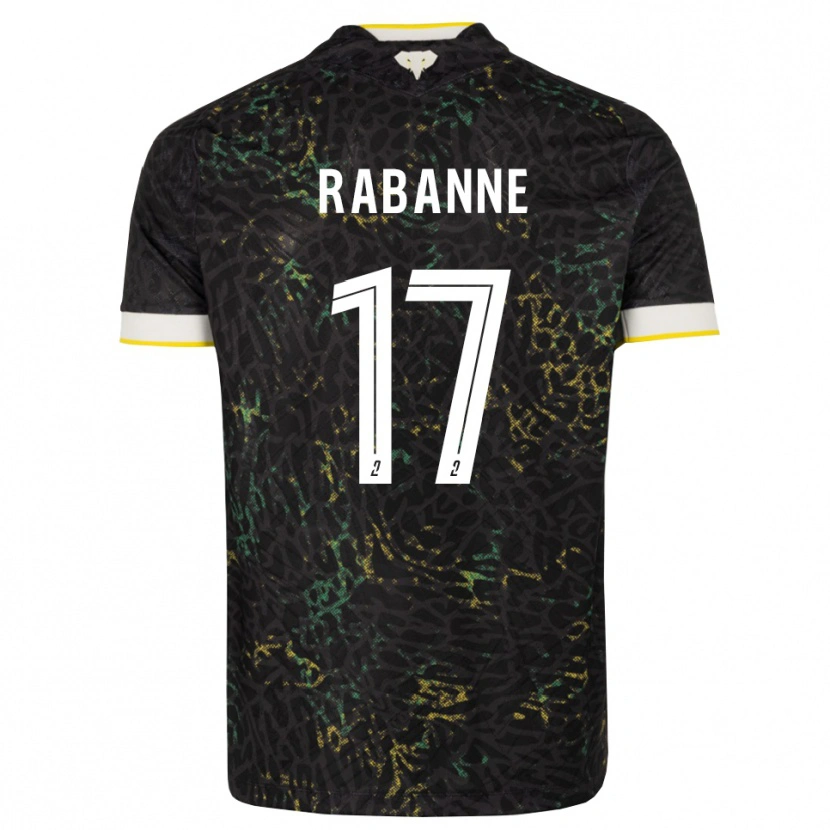 Danxen Enfant Maillot Julie Rabanne #17 Noir Blanc Jaune Tenues Extérieur 2026/27 T-Shirt