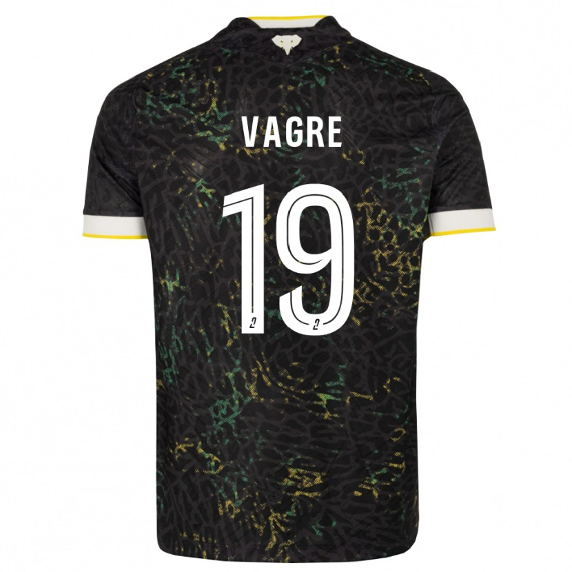 Danxen Enfant Maillot Naomie Vagre #19 Noir Blanc Jaune Tenues Extérieur 2026/27 T-Shirt
