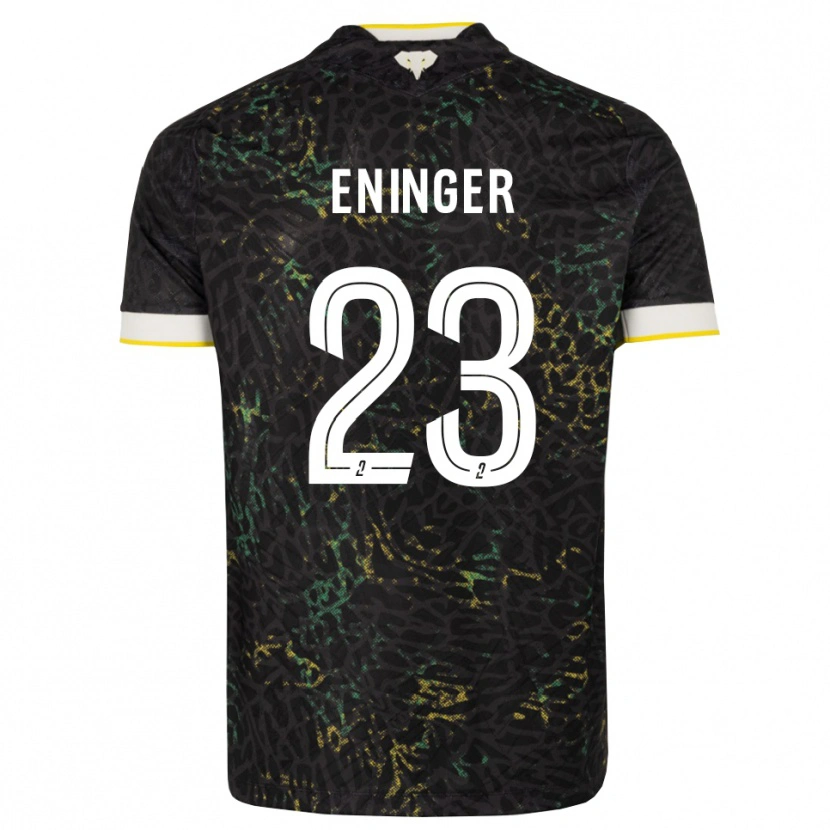 Danxen Enfant Maillot Thelma Eninger #23 Noir Blanc Jaune Tenues Extérieur 2026/27 T-Shirt