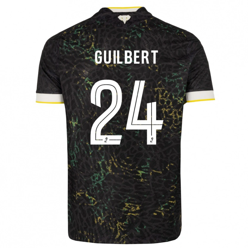 Danxen Enfant Maillot Frédéric Guilbert #24 Noir Blanc Jaune Tenues Extérieur 2026/27 T-Shirt