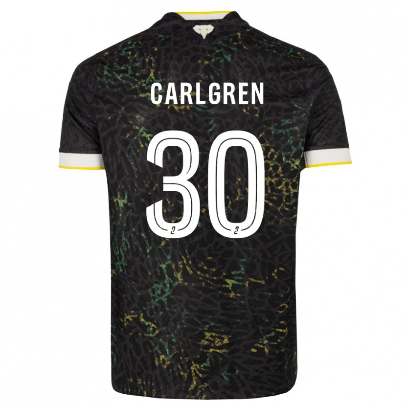 Danxen Enfant Maillot Patrik Carlgren #30 Noir Blanc Jaune Tenues Extérieur 2026/27 T-Shirt