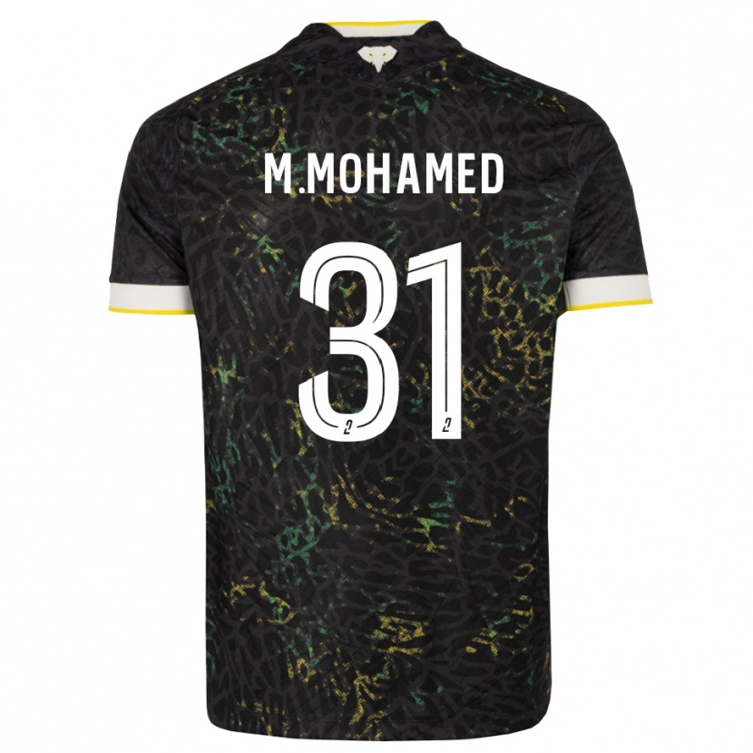 Danxen Enfant Maillot Mostafa Mohamed #31 Noir Blanc Jaune Tenues Extérieur 2026/27 T-Shirt