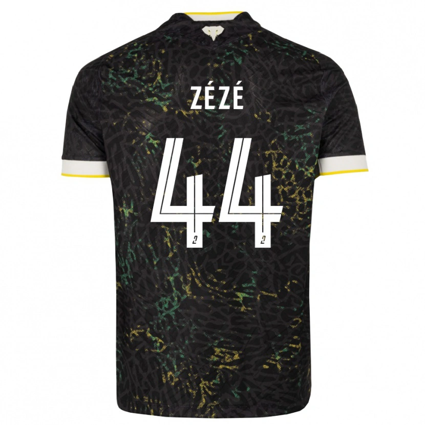 Danxen Enfant Maillot Nathan Zézé #44 Noir Blanc Jaune Tenues Extérieur 2026/27 T-Shirt