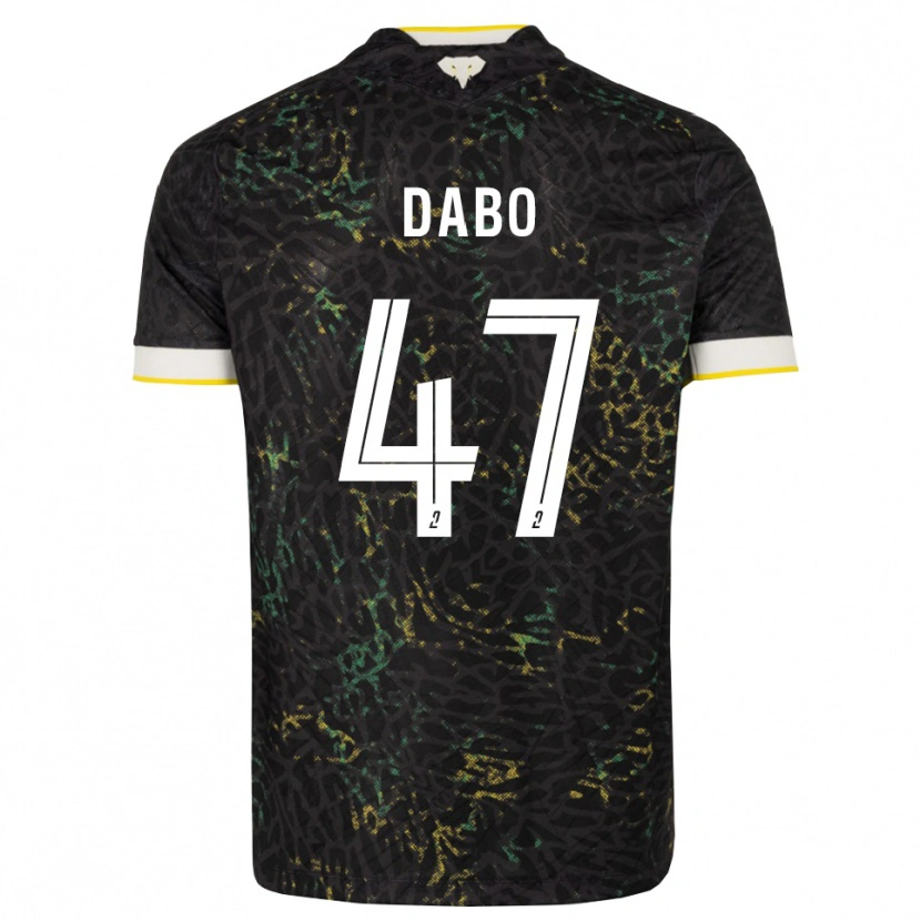Danxen Enfant Maillot Moustapha Dabo #47 Noir Blanc Jaune Tenues Extérieur 2026/27 T-Shirt