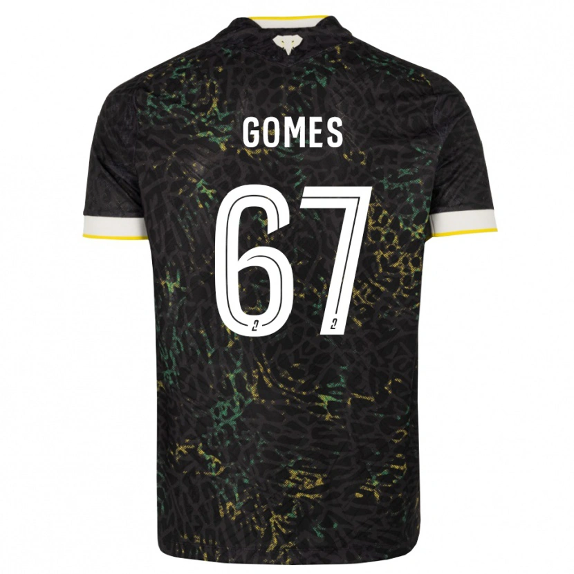 Danxen Enfant Maillot Malang Gomes #67 Noir Blanc Jaune Tenues Extérieur 2026/27 T-Shirt