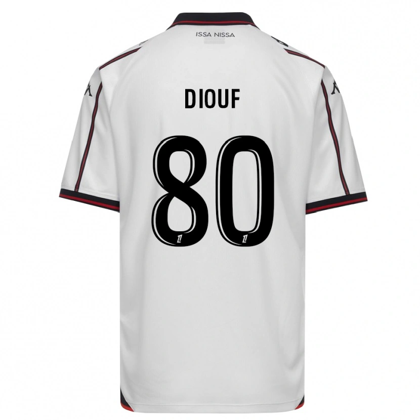Danxen Enfant Maillot Yehvann Diouf #80 Noir Blanc Tenues Extérieur 2026/27 T-Shirt